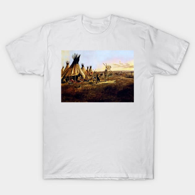 “The Silk Robe” by Charles M Russell T-Shirt by PatricianneK